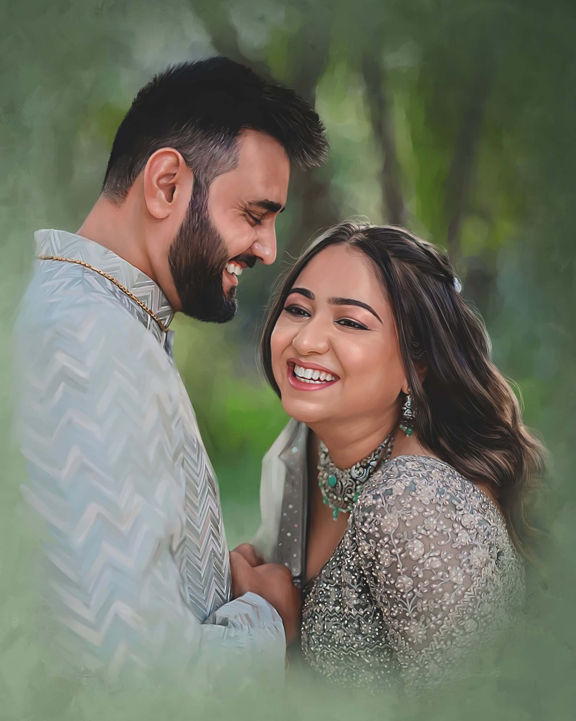Couple Painting of Dharmishta Panchal by Oilpixel