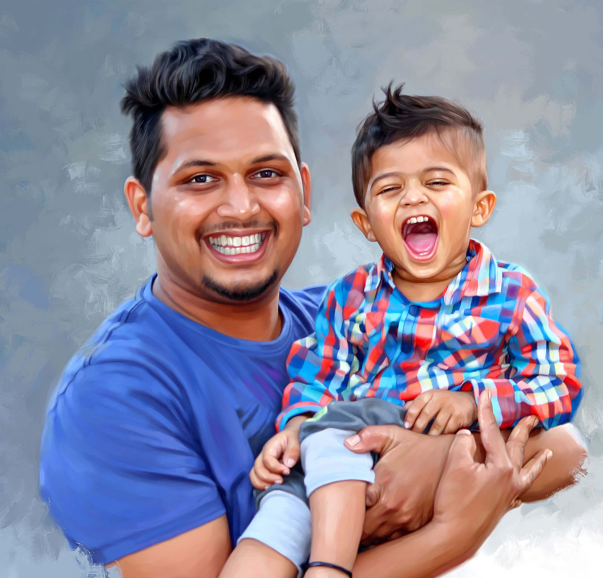 Fathers Day Gift Digital Painting by Oilpixel